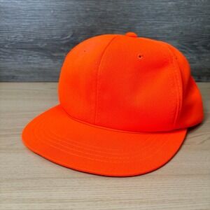 Vintage Hunting Hat Cap Snap Back Blaze Orange Trucker Outdoors Mens